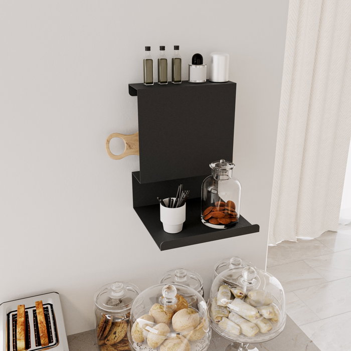 Hanah Home Estantería de pared metálica Negra Hanah Home Estantería de pared metálica Negra